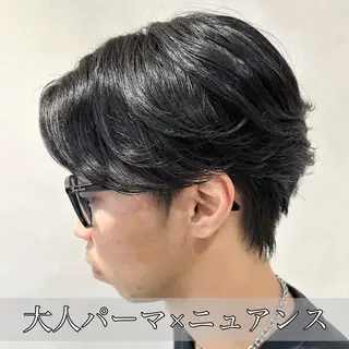 ミディアム パーマ メンズ 💈メンズ特化 美容師サキ💈のヘアスタイル