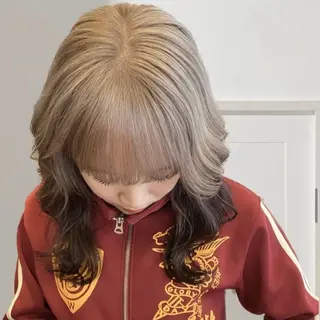 ミディアム カラー ブリーチカラーモデル ダブルカラー✨ななほのヘアスタイル