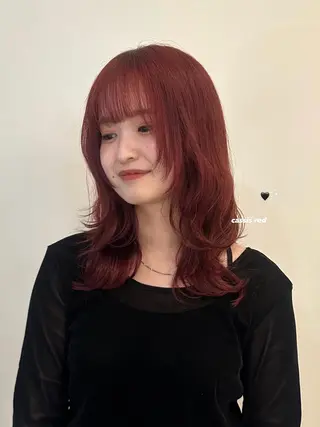 ミディアム カラー 暖色カラー/レイヤー 🌙 オノユリカのヘアスタイル