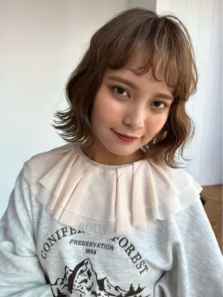 ミディアム カラー 🌷モア 🌷暖色カラー・ボブのヘアスタイル
