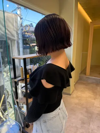 ショート カラー 伶風/デザインカット /ボブ/透明感カラーのヘアスタイル