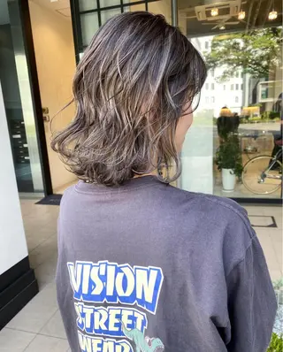 ミディアム カラー DEAN所属・KEIGO/パーマ ハイトーン/DEANのヘアスタイル