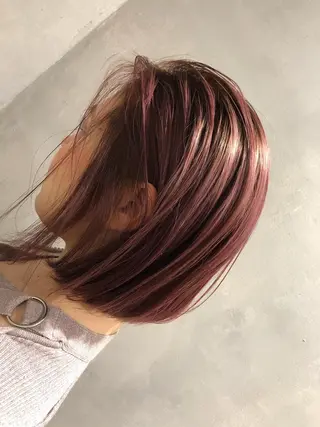 ミディアム ハイダメージ毛 縮毛矯正のヘアスタイル