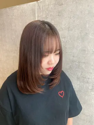 セミロング Hirona 縮毛矯正/髪質改善のヘアスタイル
