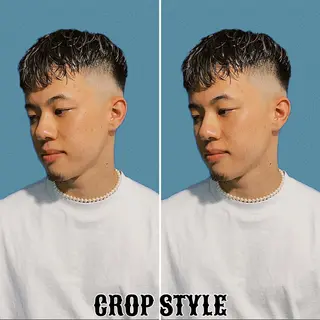 ショート カラー パーマ メンズ &CREW スタッフのヘアスタイル