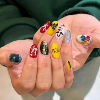 ネイル レイヤー/手書きネイ ルCOCORO 🎀のネイルデザイン