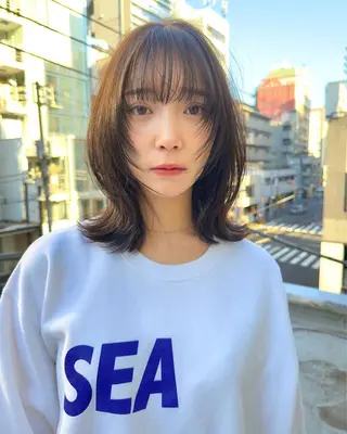 ミディアム カラー 🌟ブリーチ/ ウルフカット渋谷☀️のヘアスタイル