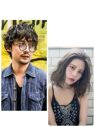 カラー パーマ ヘアアレンジ メンズ ミディアム HAIR WORKS HELM所属・ショート✨ボブ✨代表 新田見美仁のヘアスタイル