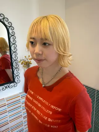 ミディアム カラー ブリーチカラー/ 梅田中崎町/あかりのヘアスタイル
