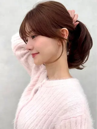 セミロング カラー 韓国ヘア🇰🇷透明 感カラー/yui💞のヘアスタイル