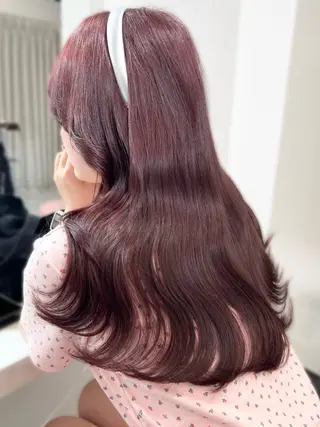 ロング カラー 盛れる顔周り×ピンク Risa🎀のヘアスタイル