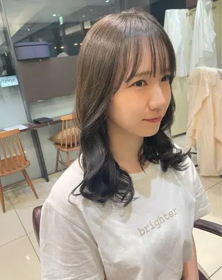 ミディアム パーマ 韓国風/コテ巻き風パ ーマ るい❤️‍🔥のヘアスタイル