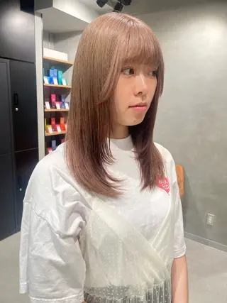 セミロング カラー 暖色レイヤー 🥀REIRIのヘアスタイル