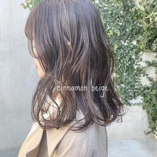 ミディアム カラー ヘアアレンジ ブリーチなしで透明感 艶カラー【Ryo】のヘアスタイル