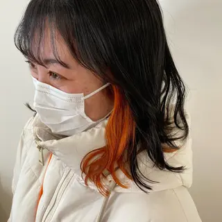 ミディアム カラー 個性派/ブリーチ *ほのかのヘアスタイル