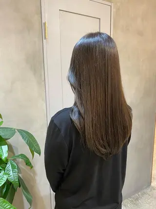 ロング カラー ボブ/巻ける縮毛矯正 /韓国レイヤーはなのヘアスタイル