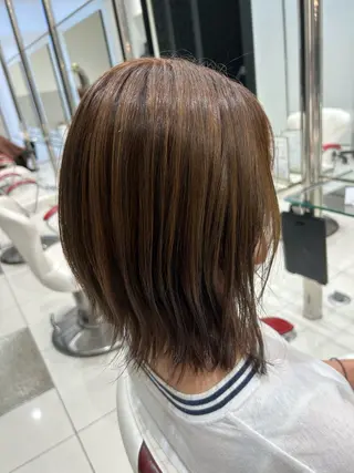 ミディアム カラー パーマ ヘアアレンジ メンズ キッズ デザインカラー/富山 加藤/ティファニーのヘアスタイル