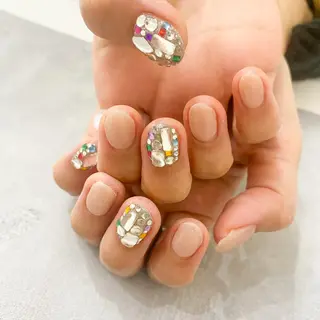 ネイル ゴテゴテ💙ワンホン リオナのネイルデザイン