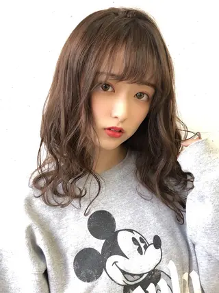 ミディアム パーマ 池袋髪質改善 タニグチのヘアスタイル