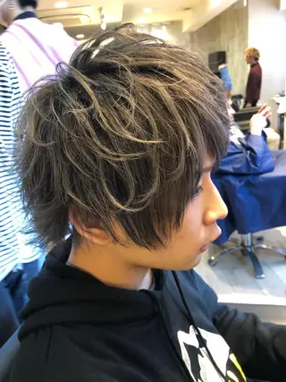 ミディアム メンズ 假屋 航のヘアスタイル