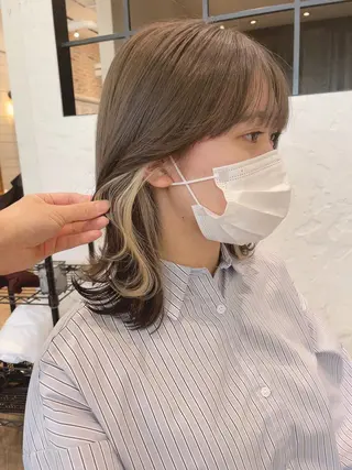 ミディアム Hair Salon BOTTOMS所属・✨透明感ケアカラー✨ 長野ゆきなのヘアスタイル