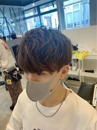 ショート メンズ メンズパーマ/難波/ 心斎橋　室園亮佑のヘアスタイル