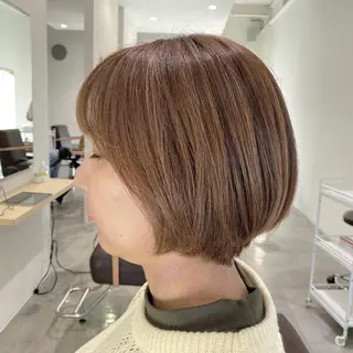 ショート カラー ブリーチなしWカラー /酸性ストレート河本のヘアスタイル