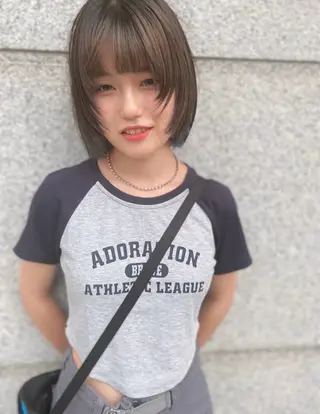 ミディアム カラー パーマ ヘアアレンジ メンズ キッズ ネイル マツエク・マツパ アイブロウ 広島/ボブ/レイヤー 🌿‬wakabaのヘアスタイル