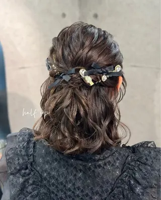 ミディアム ヘアアレンジ ヘアメイク/髪質改善 🎀Moeri🎀のヘアスタイル