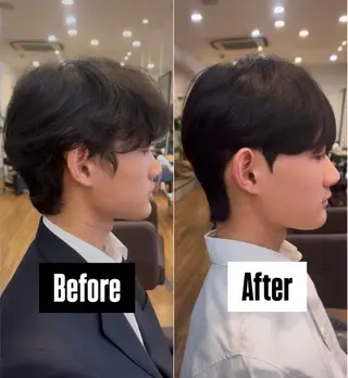 ショート パーマ メンズ ダウンパーマ/韓国 ヘア/ブリーチ/桑本のヘアスタイル