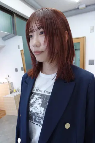 ミディアム カラー sakura🌸 レイヤー/韓国ヘアのヘアスタイル