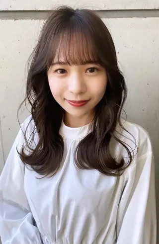 セミロング レイヤー/顔周り 田山　穂波のヘアスタイル