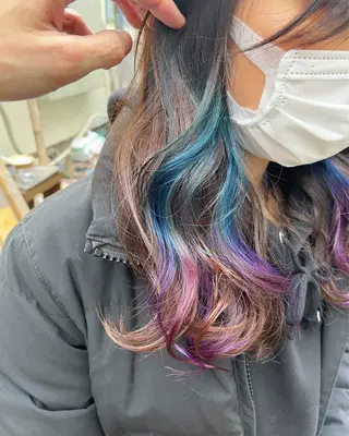 セミロング カラー 原宿サロン代表 デザインカラー伊藤卓のヘアスタイル