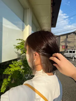 ミディアム 長尾ゆりの/ボブ/ ベージュ/ハイトーンのヘアスタイル