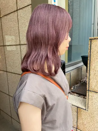 ミディアム カラー moeka レイヤー /艶カラー/韓国のヘアスタイル