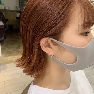 ショート カラー ボブ🍊暖色カラー 浅草【Bob美容師】のヘアスタイル