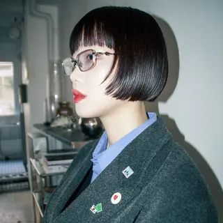 ショート カラー ☆RUO☆/ハイトー ンBob/デザインのヘアスタイル