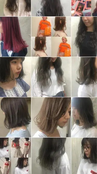 ミディアム カラー せこぐち まいのヘアスタイル