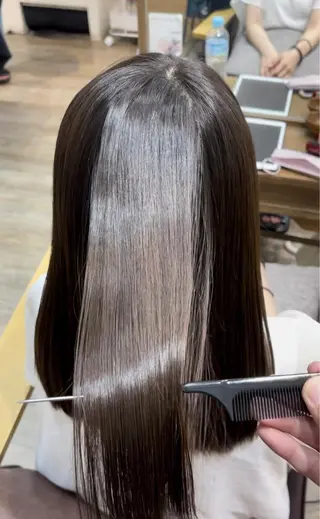 セミロング カラー 巻ける縮毛矯正✨ 木下晴一朗✨のヘアスタイル