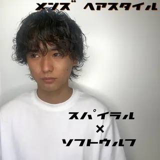 ショート パーマ メンズ Steelo  渋谷所属・✴︎赤み除去カラー daichi✴︎のヘアスタイル