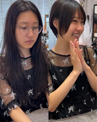ショート LucksiMie 銀座店所属・【韓国 レイヤー 髪質改善✨】かずのヘアスタイル