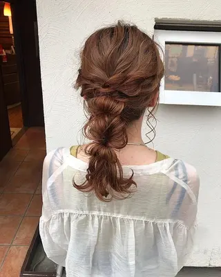 セミロング ヘアアレンジ 林 瑠夏のヘアスタイル