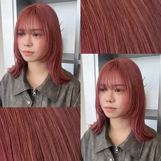 ミディアム カラー 🍒暖色✖️レイヤー ／Haruna🍒のヘアスタイル