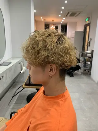 ミディアム カラー パーマ little 小濱彰太のヘアスタイル