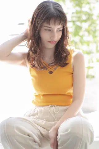 ミディアム カラー パーマ ヘアアレンジ メンズ キッズ ネイル マツエク・マツパ premier modelsのヘアスタイル