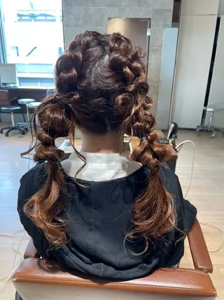 ヘアアレンジ 艶カラー/アレンジ/ はまぐちうみのヘアスタイル