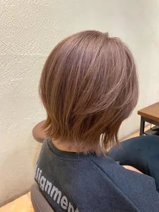 ミディアム カラー ショートカット パーマ石井のヘアスタイル