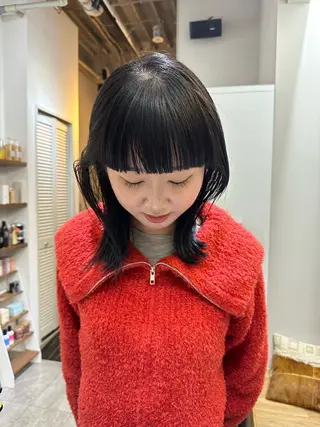 ミディアム カラー nao/福岡美容室 パーマ/ボブパーマのヘアスタイル