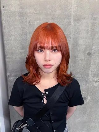 ミディアム カラー 💫miyu💫デザ インカラー/アレンジのヘアスタイル