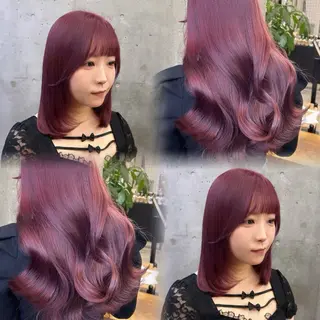 ミディアム カラー ♡ラベンダー/ピンク /顔まわり♡ネイロのヘアスタイル